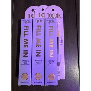 Toppik Fill Me In Hairline Filler Wand, MEDIUM BLONDE, 0.176 oz 3 Pack New Brows